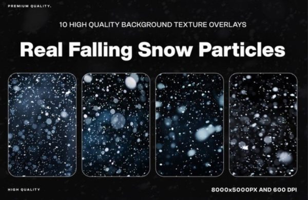 Реально падающий снег - 10 Real Falling Snow Particles Texture, 2024 [Envato Elements]