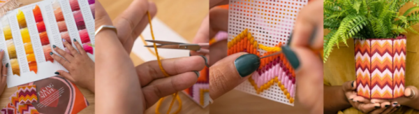 [Domestika] Флорентийская вышивка барджелло. Ретро-паттерны. Bargello for Beginners: Retro Needlepoint Patterns [Nerrisa Pratt]