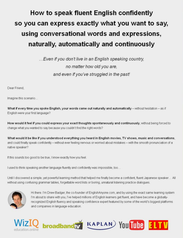 [EnglishAnyone] Speak Fluent English Confidently [Drew Badger]