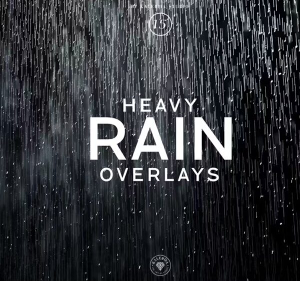 [Envato Elements] Фотоналожения Сильный дождь  Heavy Rain Overlays, 2024