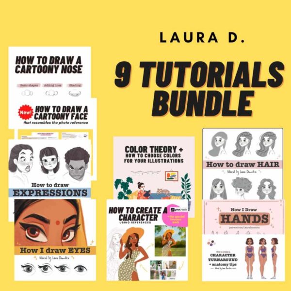 [Gumroad] Комплект из 9 обучающих гайдов по созданию персонажа / 9 Tutorials bundle [Laura Dumitriu]