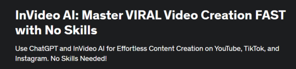 [Udemy] InVideo AI освойте создание вирусных видео быстро и без навыков [Passive Income Gen Z, Alex Genadinik]