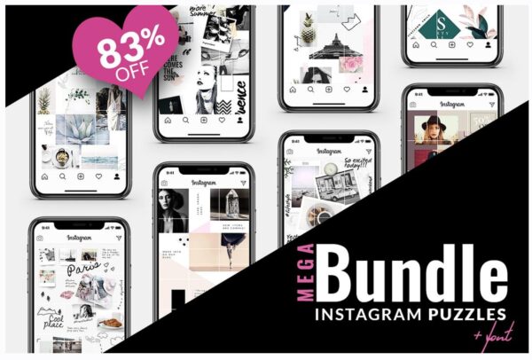 [creativemarket] Mega Bundle. Instagram Puzzle